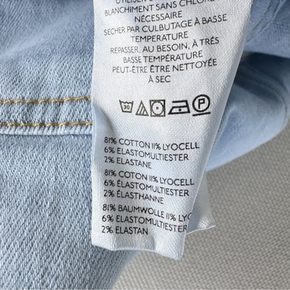 Anthropologie The Colette Crop Wide-Leg Jeans Light Blue 26 - Picture 6 of 7